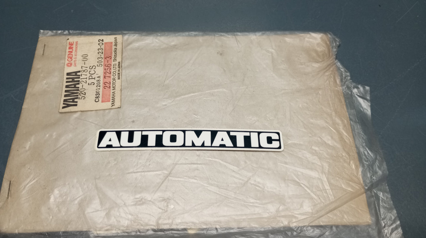 Yamaha genuine nos emblem 'automatic' pn 520-21787-00