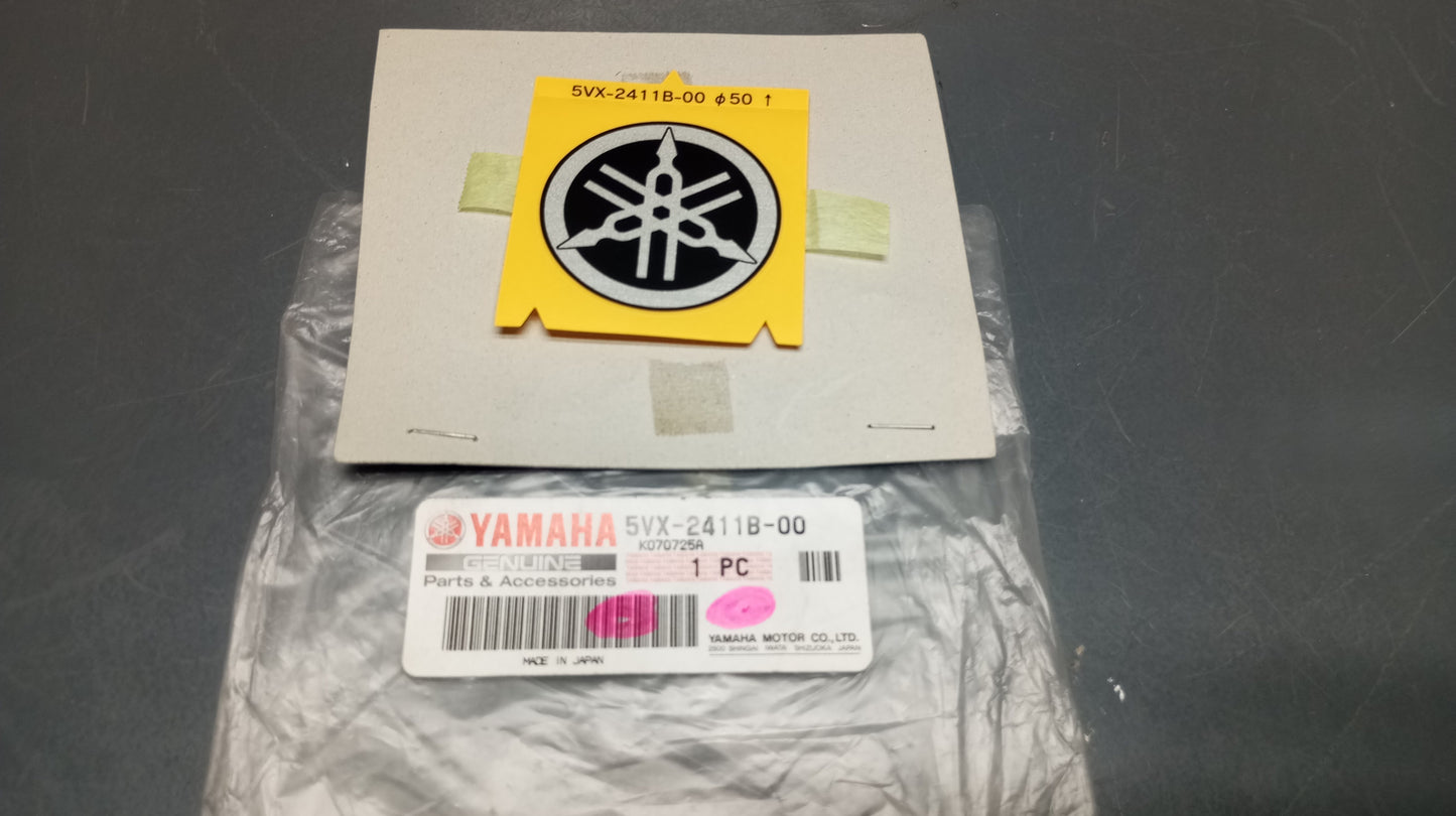 Yamaha genuine new fz6 fzs1000 tw200 xjr1300 tuning fork mark emblem pn 5vx-2411b-00
