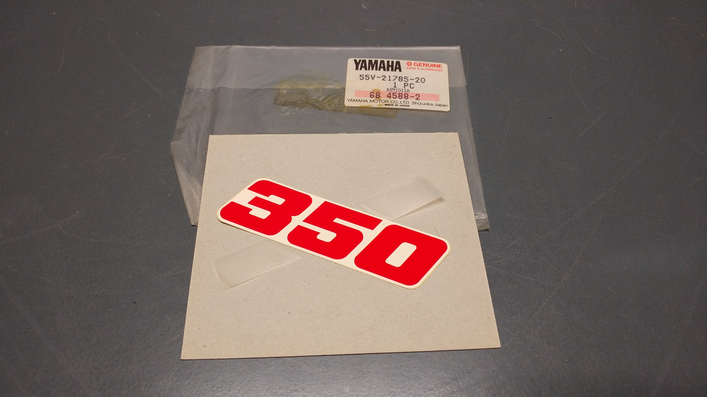 Yamaha genuine nos xt350 xt 350 1988 1989 x1 side cover emblem 5 pn 55v-21785-20