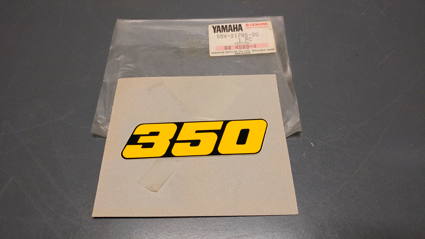 Yamaha genuine nos xt350 xt 350 1988 1989 1991 x1 side cover emblem 5 pn 55v-21785-30