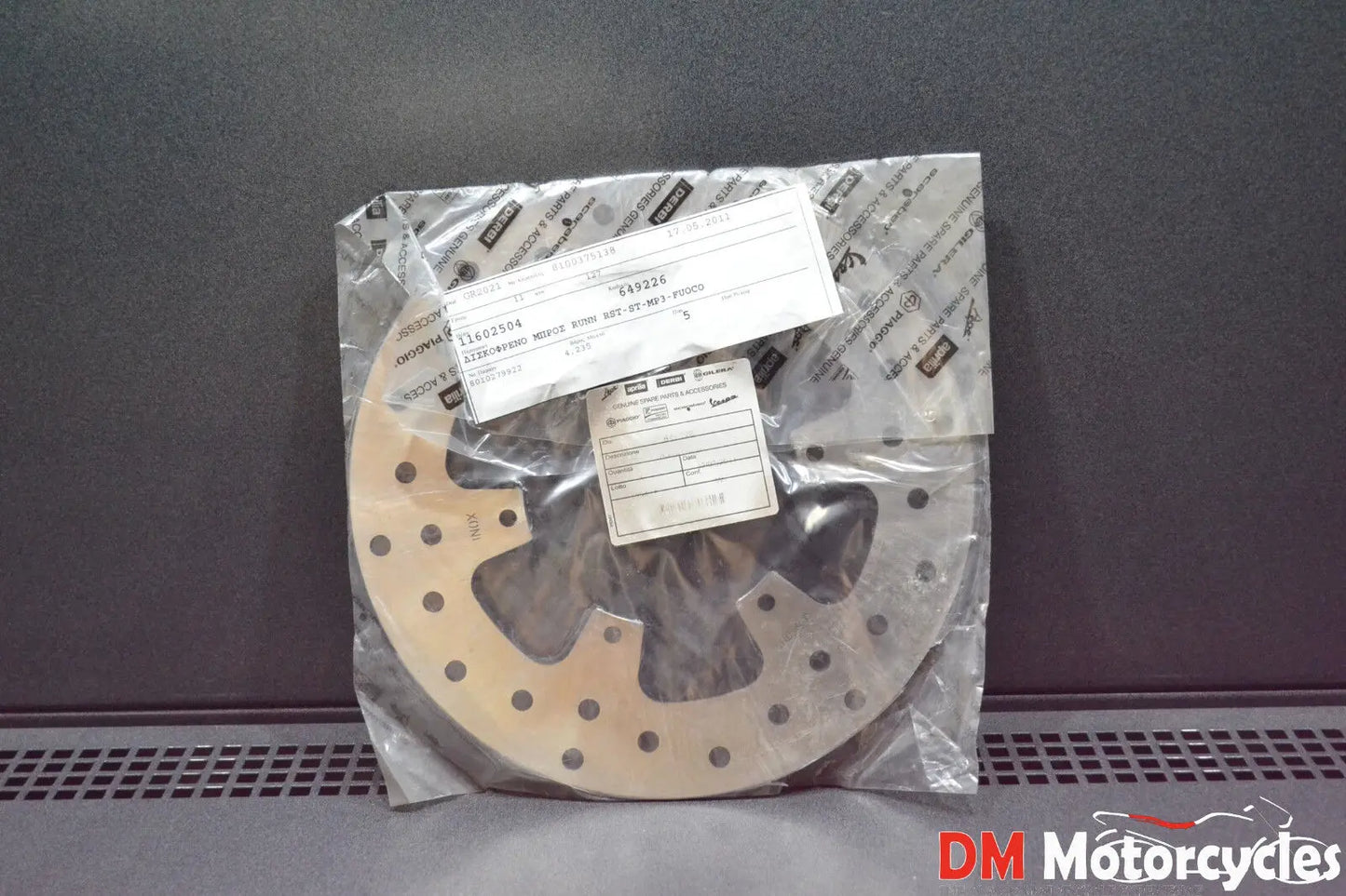 Piaggio genuine new mp3 125 - 400 front brake disc rotor pn 649226