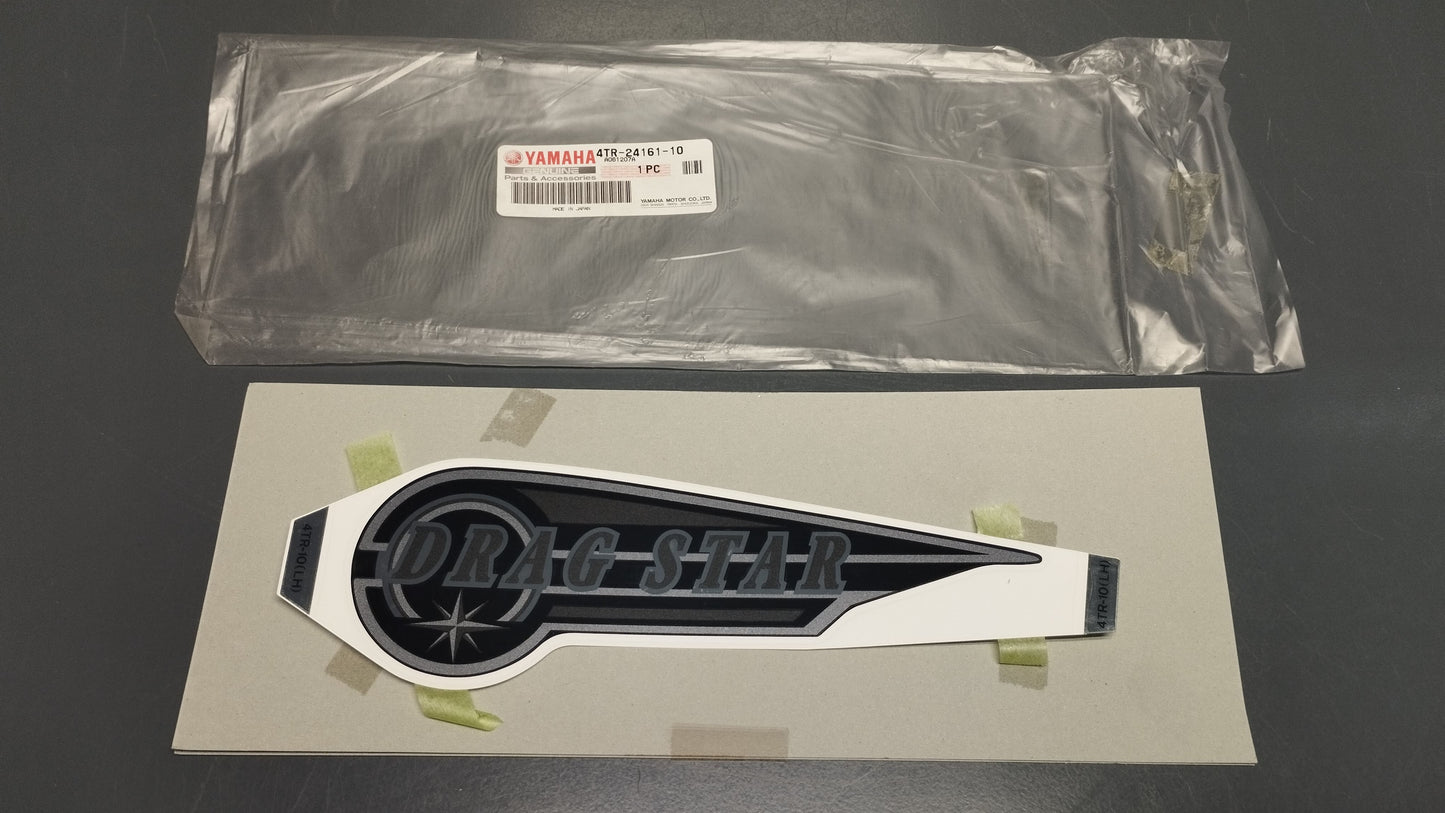 Yamaha genuine new dragstar xvs 650 97 xvs 400 96 97 emblem 1 pn 4tr-24161-10