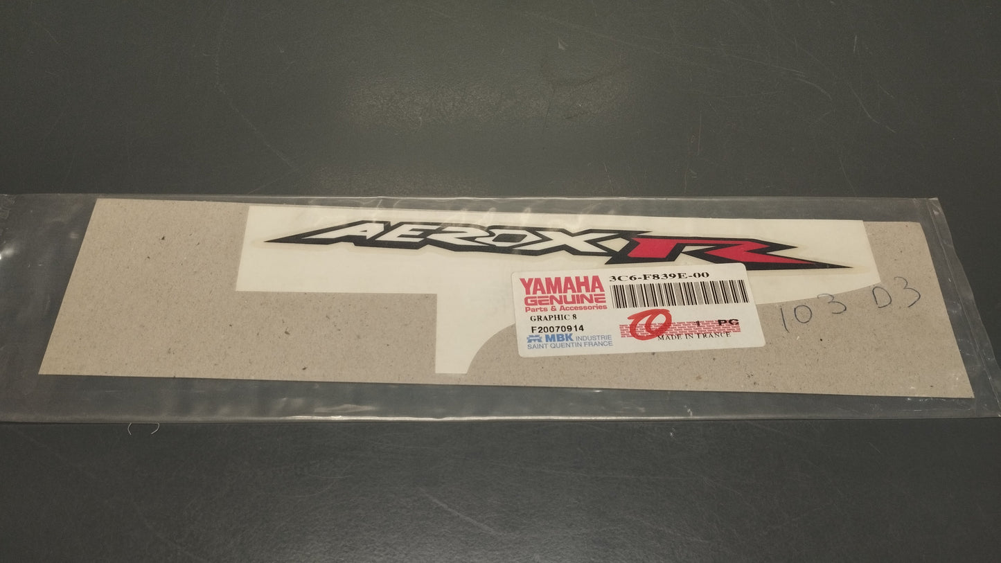 Yamaha genuine new yq50 aerox 2005 graphic 8 decal pn 3c6-f839e-00