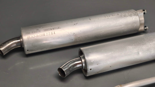 Honda genuine used nsr250 mc21 exhaust silencer cans mufflers set