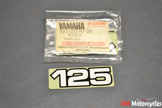Yamaha genuine nos dt125mx dt 125 side cover sticker decal pn 4j3-21786-20