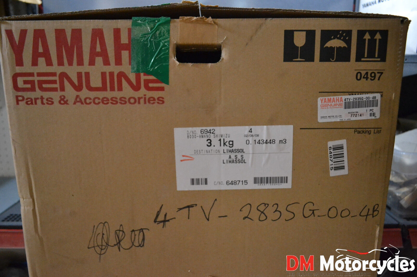 Yamaha genuine new yzf600 yzf 600 1997 - 2002 upper cowling pn 4tv-2835g-00-4b