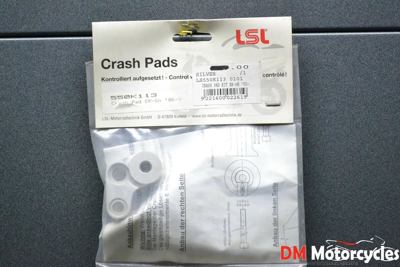Lsl genuine crash protector mounting kit kawasaki ER-6n 06 - on pn ls550k113