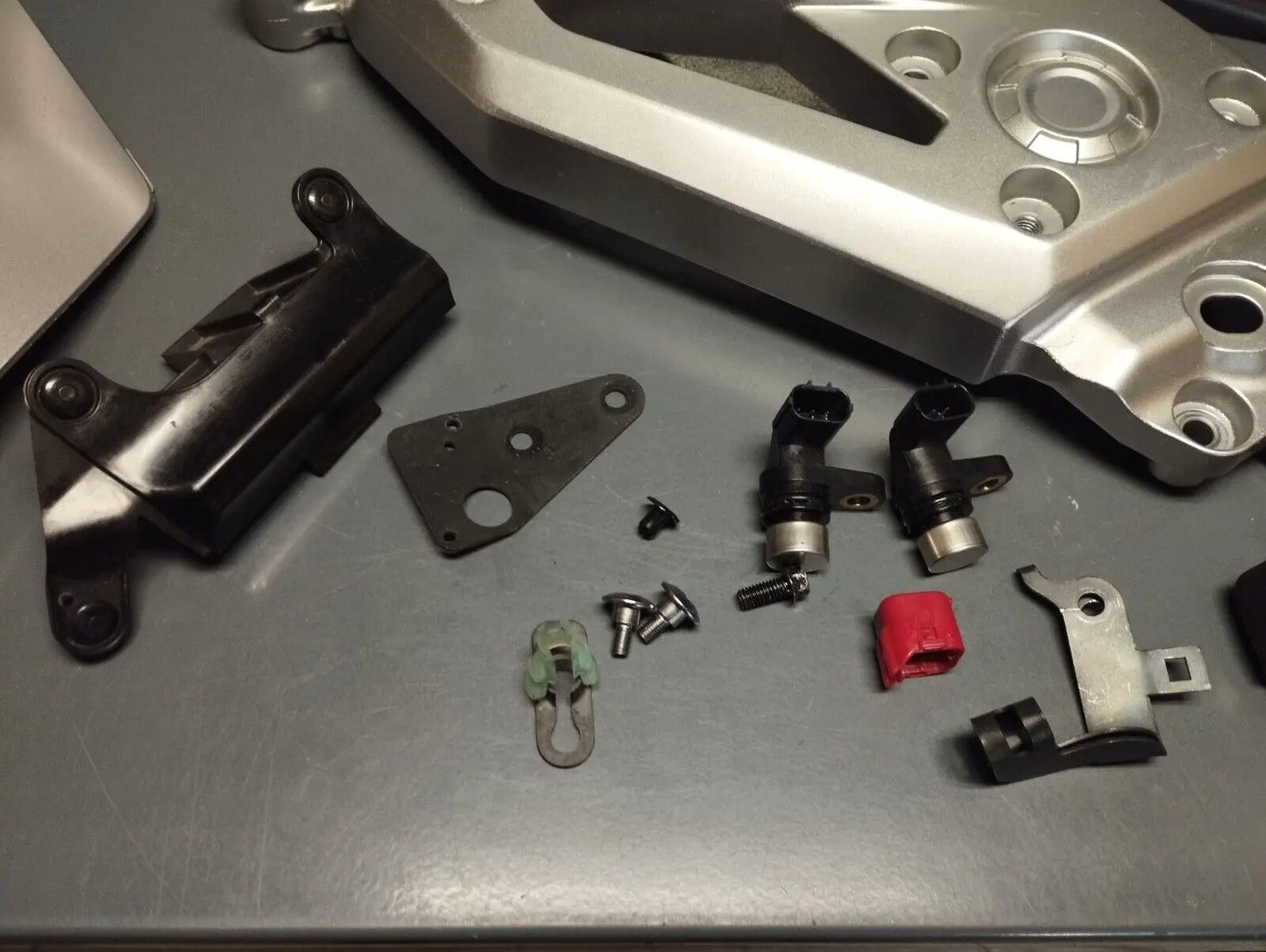 Honda genuine used X-ADV 750 18 parts lot windshield sensors foot bracket coves