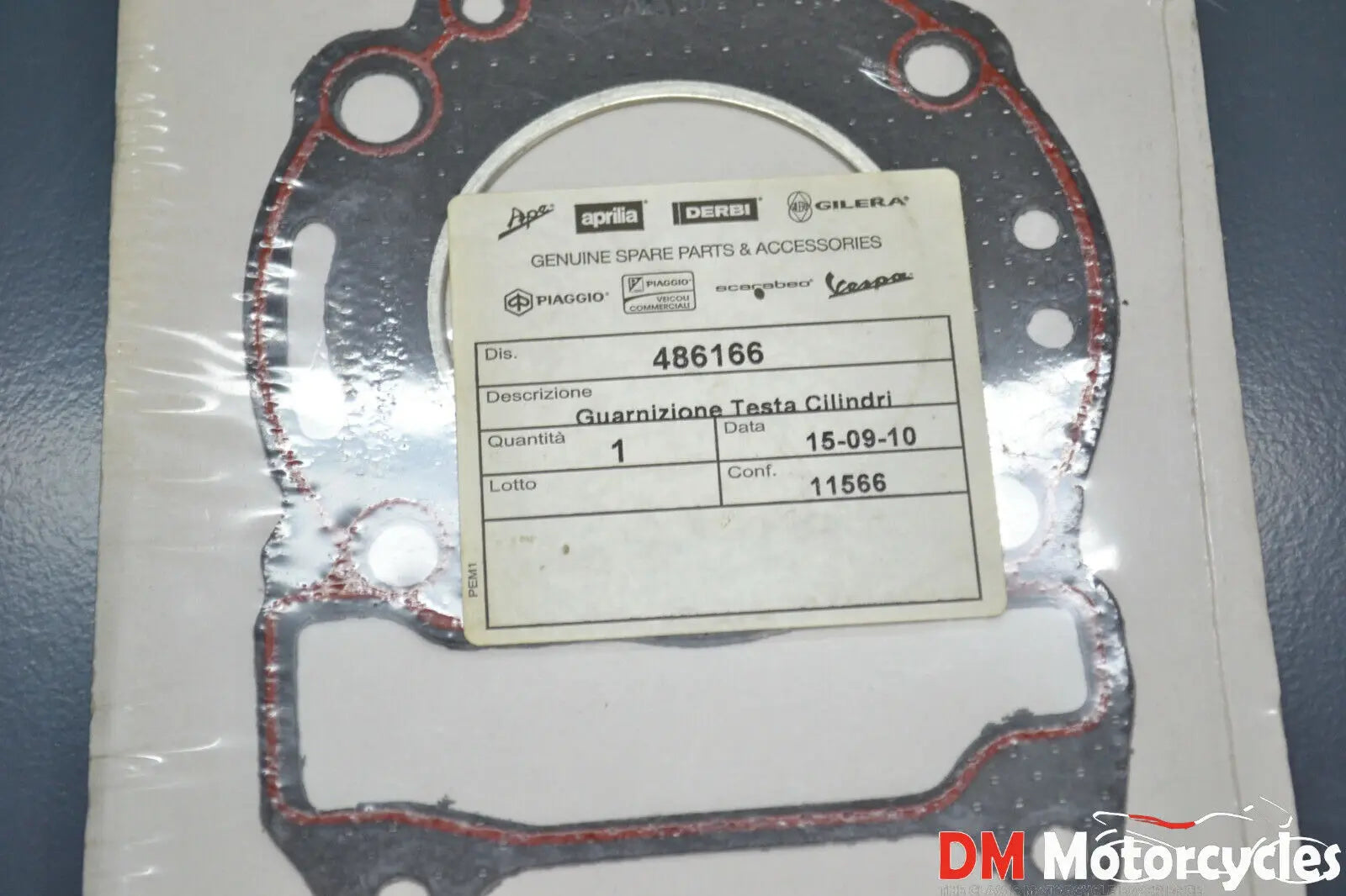Piaggio genuine new vespa gt beverly x9 mp3 125cc cylinder head gasket pn 486166