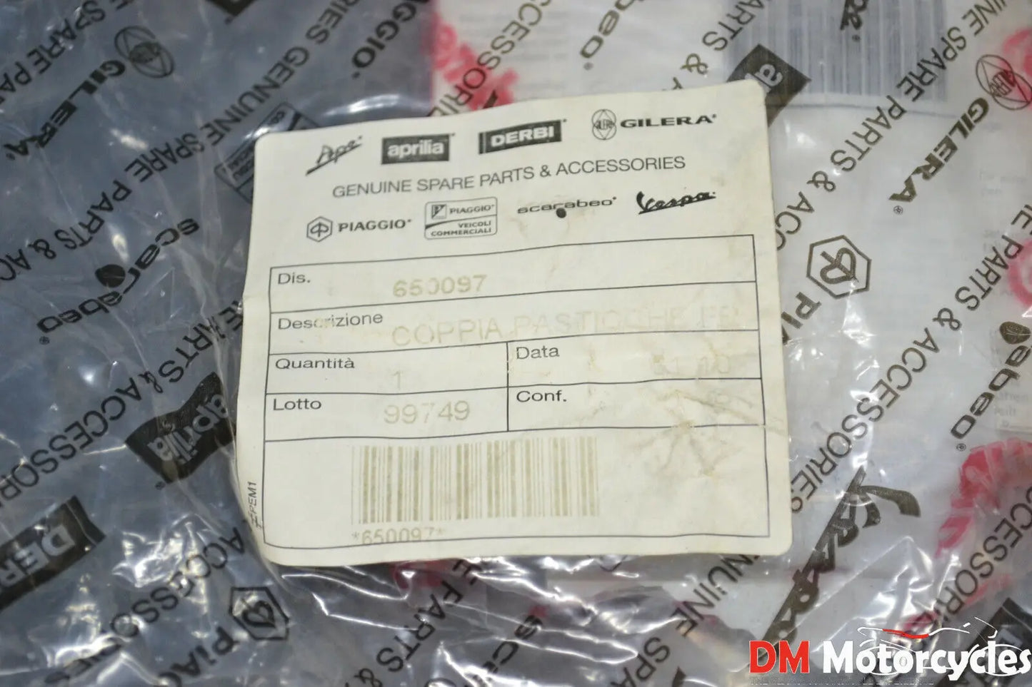 Piaggio genuine x9 nexus 500 srv gp 800 Brembo front disk brake pads pn 650097