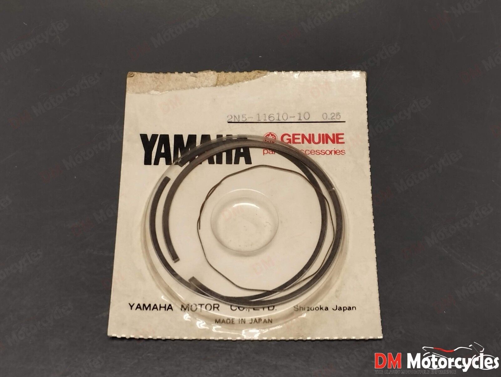 Yamaha genuine nos dt175 mx175 0.25 o/s piston ring pn 2n5-11610-10