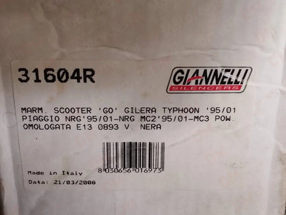 Giannelli genuine new typhoon nrg zip 50cc 95 - 01 GO exhaust muffler pn 31604r