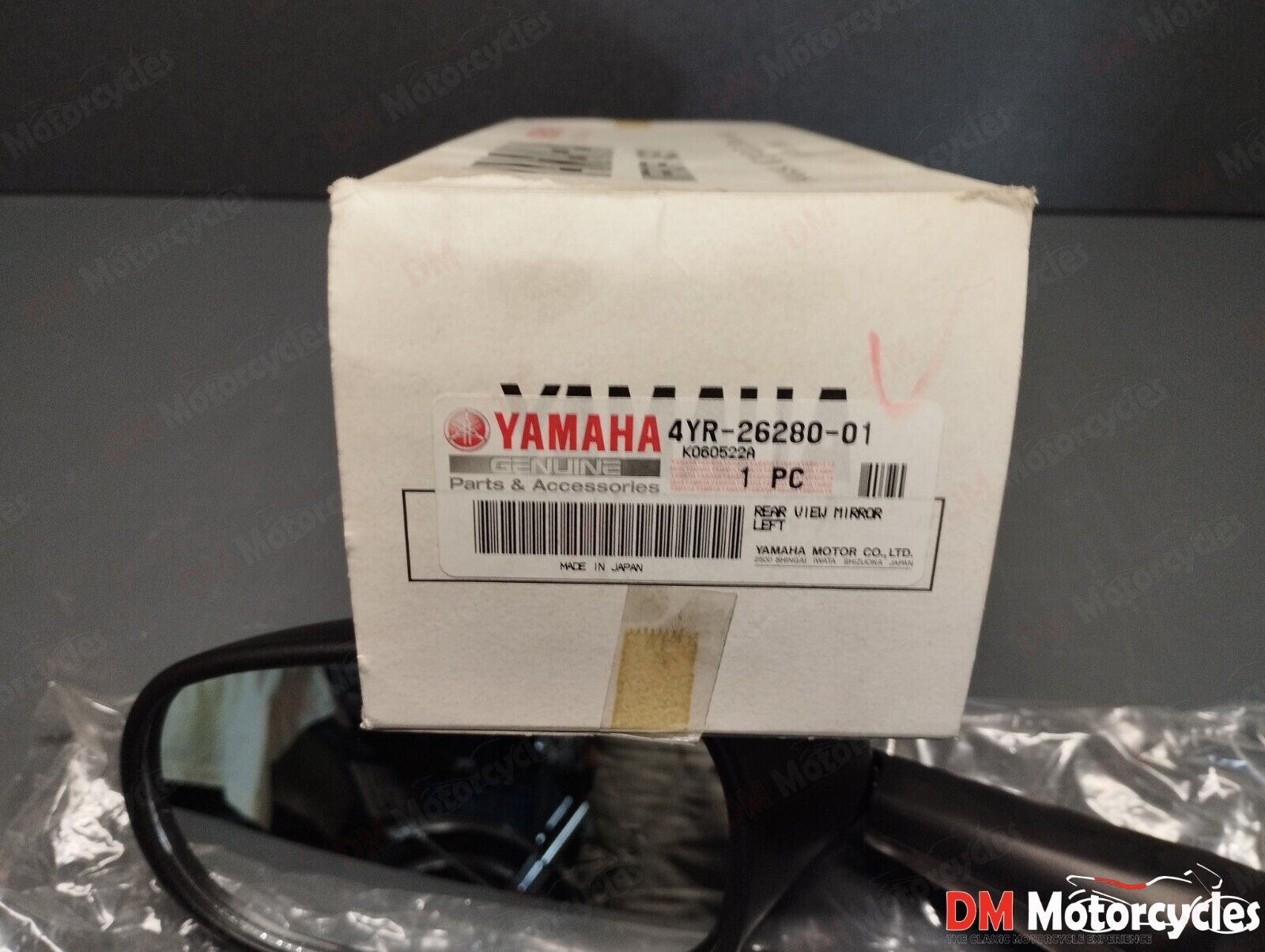 Yamaha genuine new yzf r6 1999 - 2000 left mirror pn 4yr-26280-00