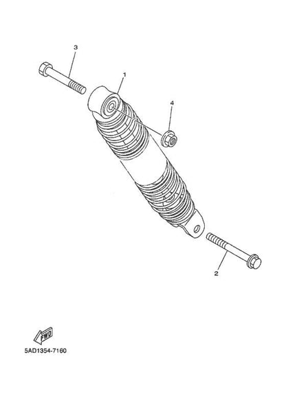 Yamaha genuine new yn 50 yn 100 neos 1999 rear shock pn 5ad-f2210-11