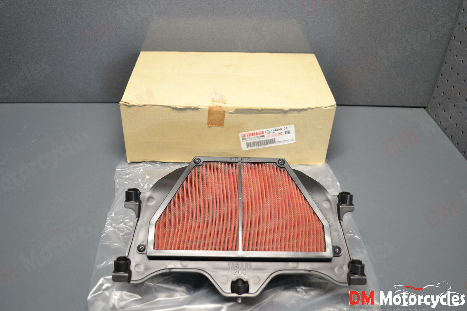 Yamaha genuine new yzf r6 2006 - 2007 air filter cleaner pn 2c0-14450-01