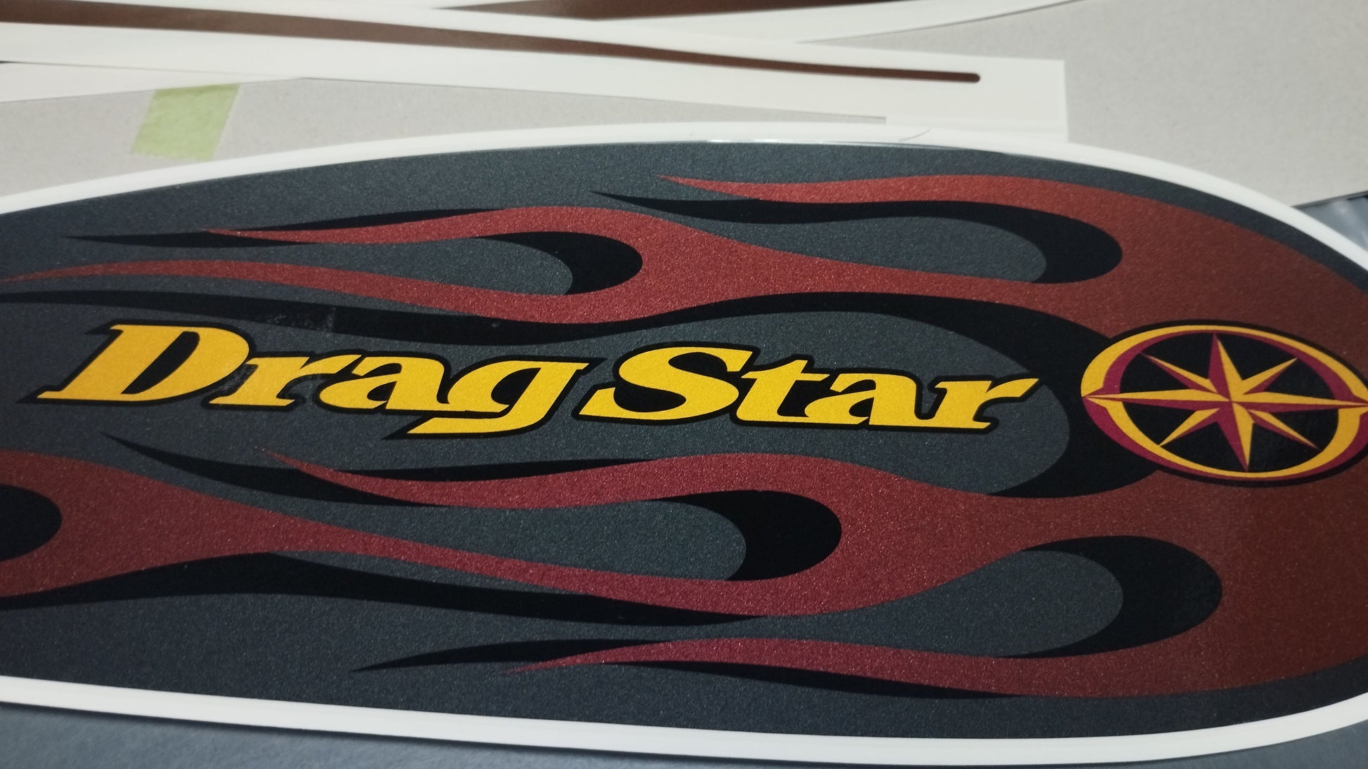 Yamaha genuine new XVS650 Dragstar fuel tank Graphic set pn 4vr-24240-60