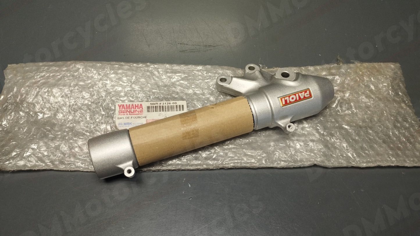 Yamaha genuine new YQ50 Aerox Paioli left fork outer tube leg pn 5br-f3126-00