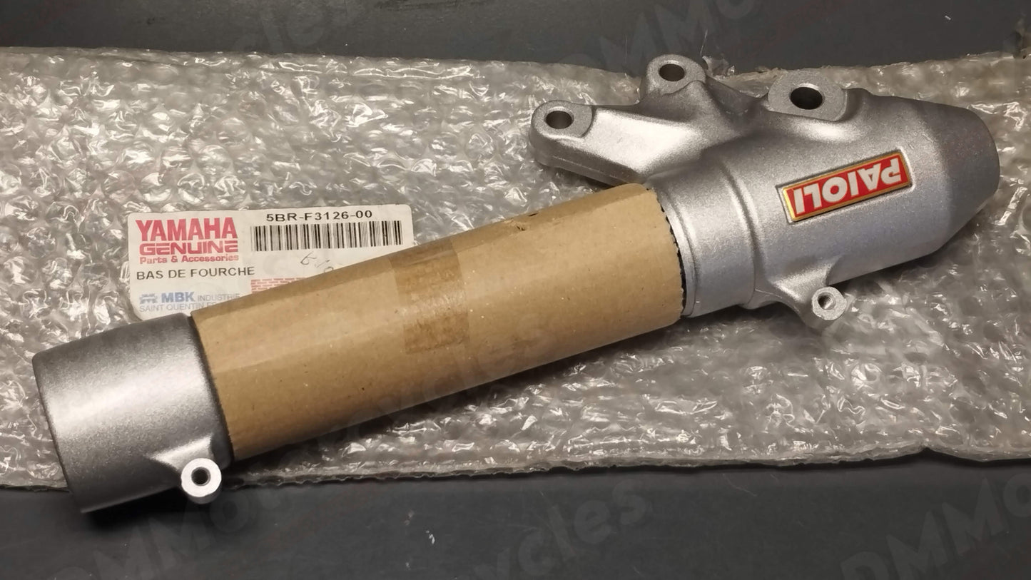 Yamaha genuine new YQ50 Aerox Paioli left fork outer tube leg pn 5br-f3126-00