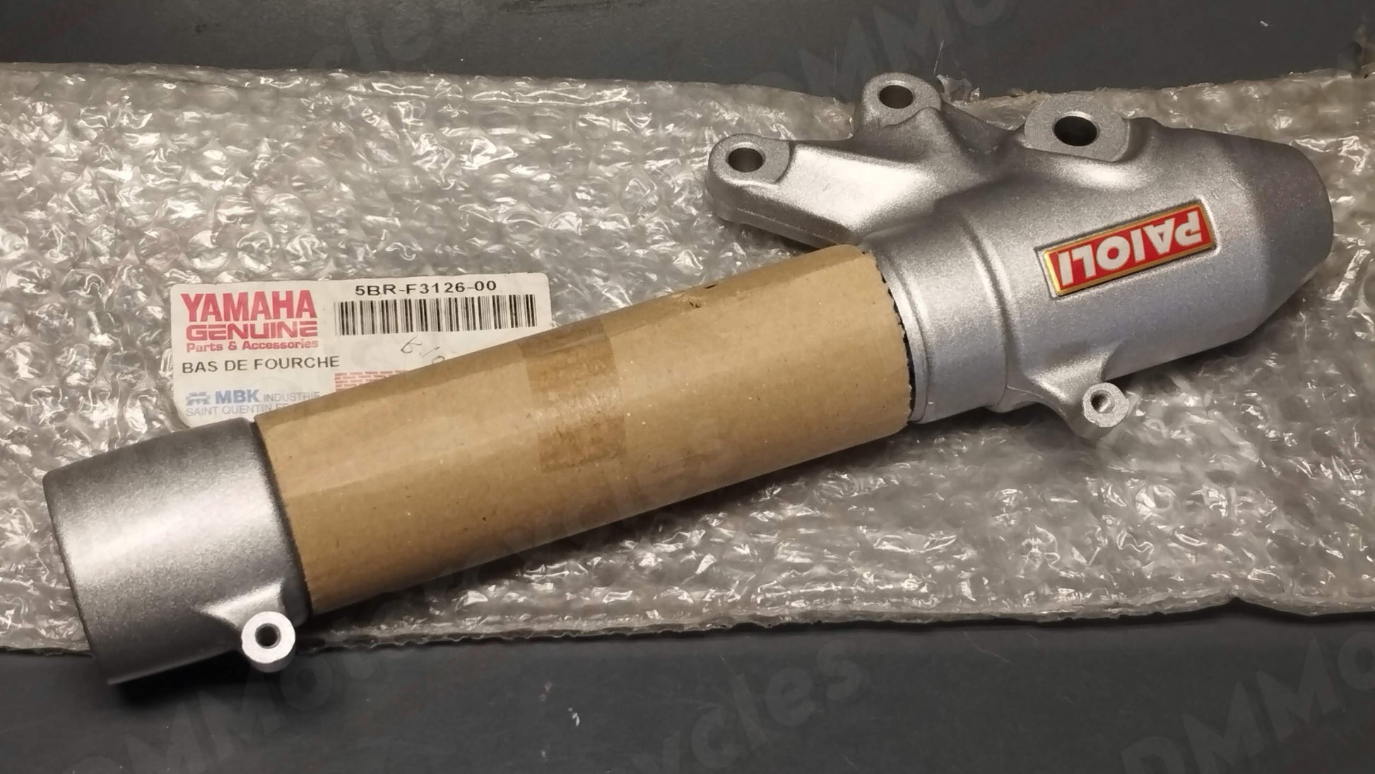 Yamaha genuine new YQ50 Aerox Paioli left fork outer tube leg pn 5br-f3126-00