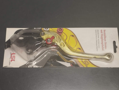 Lsl genuine new adjustable brake and clutch lever golden pn 200-l14go