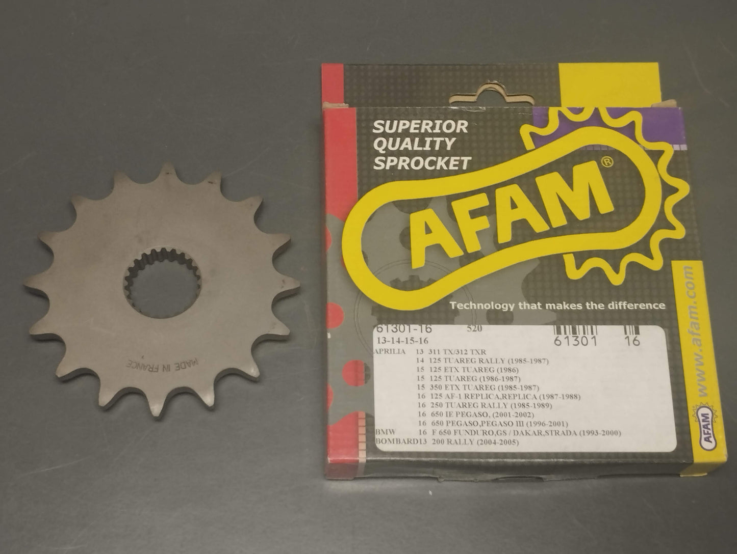Afam genuine new aprilia bmw bombardier steel front sprocket pn 61301-16