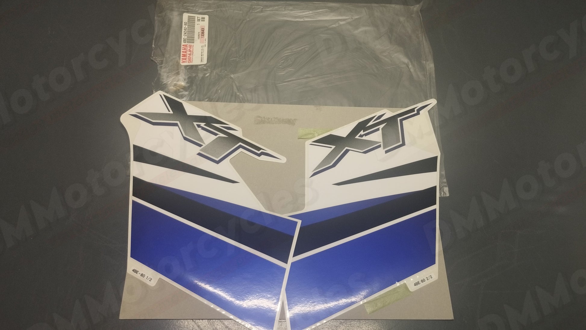 Yamaha genuine new serow xt225 2002 fuel tank graphic set decal pn 4be-24240-80