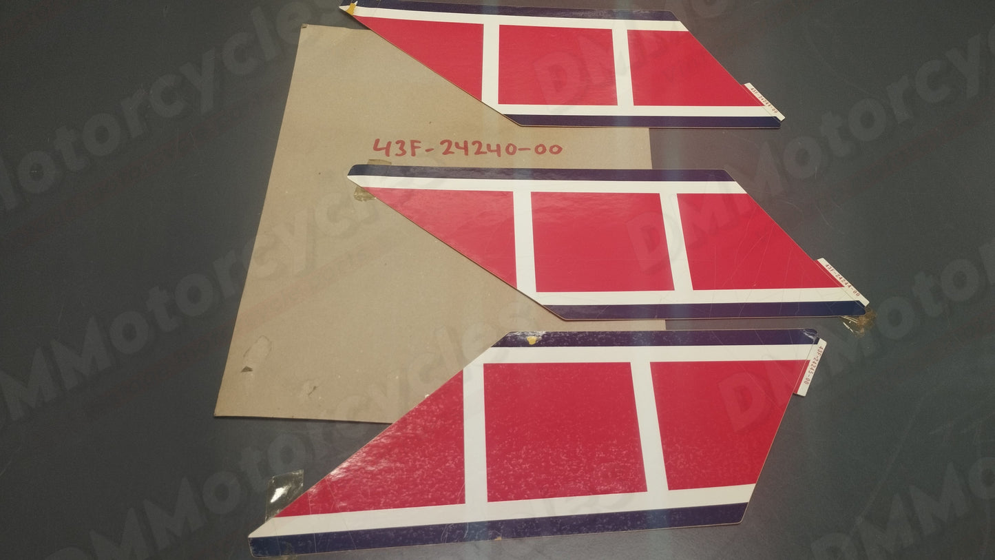 Yamaha genuine nos imperfect XT600 tank decal graphic set pn 43f-24240-00