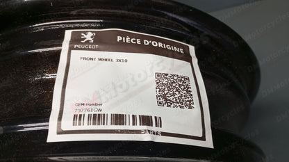 Peugeot genuine nos tkr 50 trekker 50 front wheel black 3x10 pn 737761gw