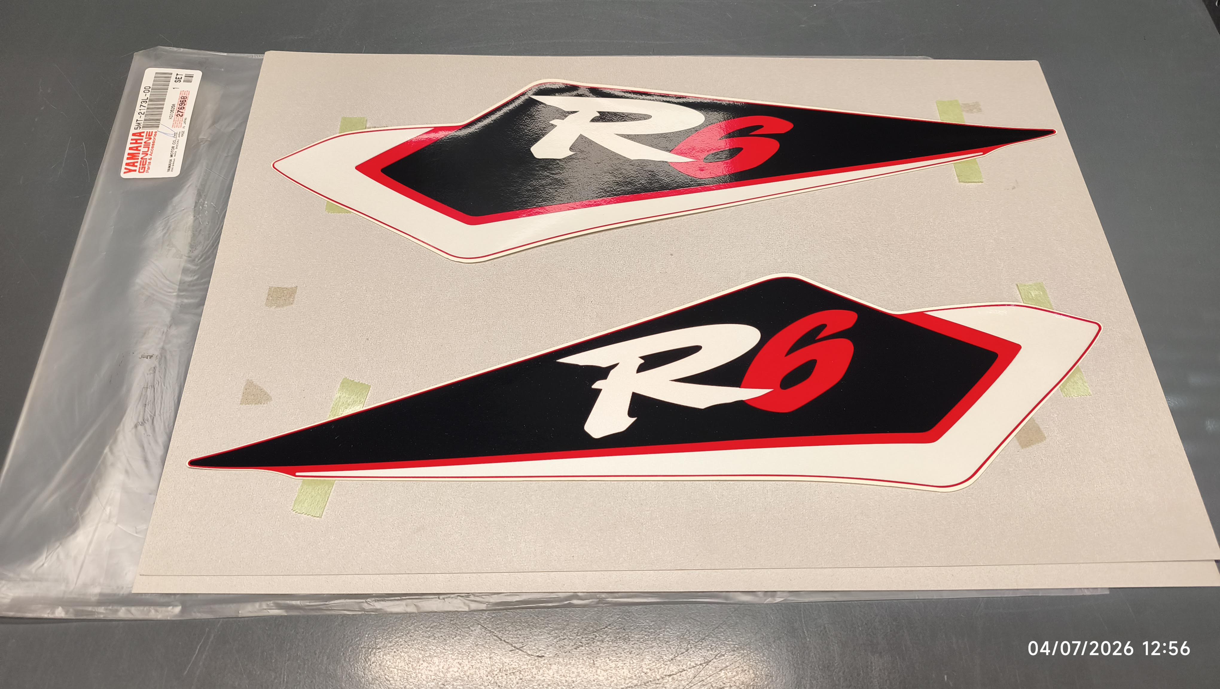 Yamaha genuine new yzf r6 2001 graphic set 1 decal pn 5mt-2173l-00 ...