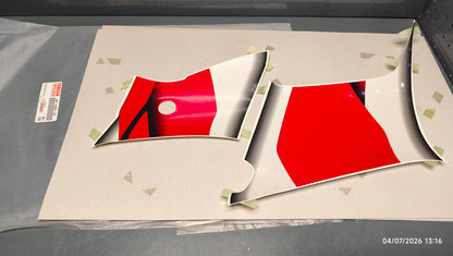 Yamaha genuine new yzf r6 2001 lower cover left side graphic set decal pn 5mt-28301-00