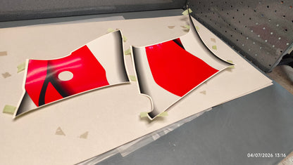 Yamaha genuine new yzf r6 2001 lower cover left side graphic set decal pn 5mt-28301-00