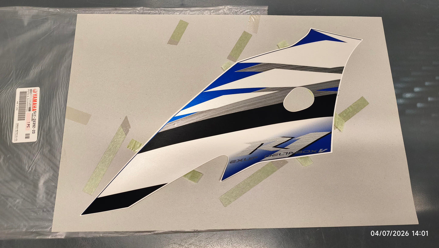 Yamaha genuine new yzf r1 2006 cowling graphic decal pn 5vy-28392-20