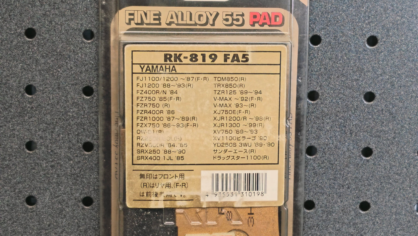 RK RK-819 FA5 Fine Alloy 55 Front Brake Pads for Yamaha