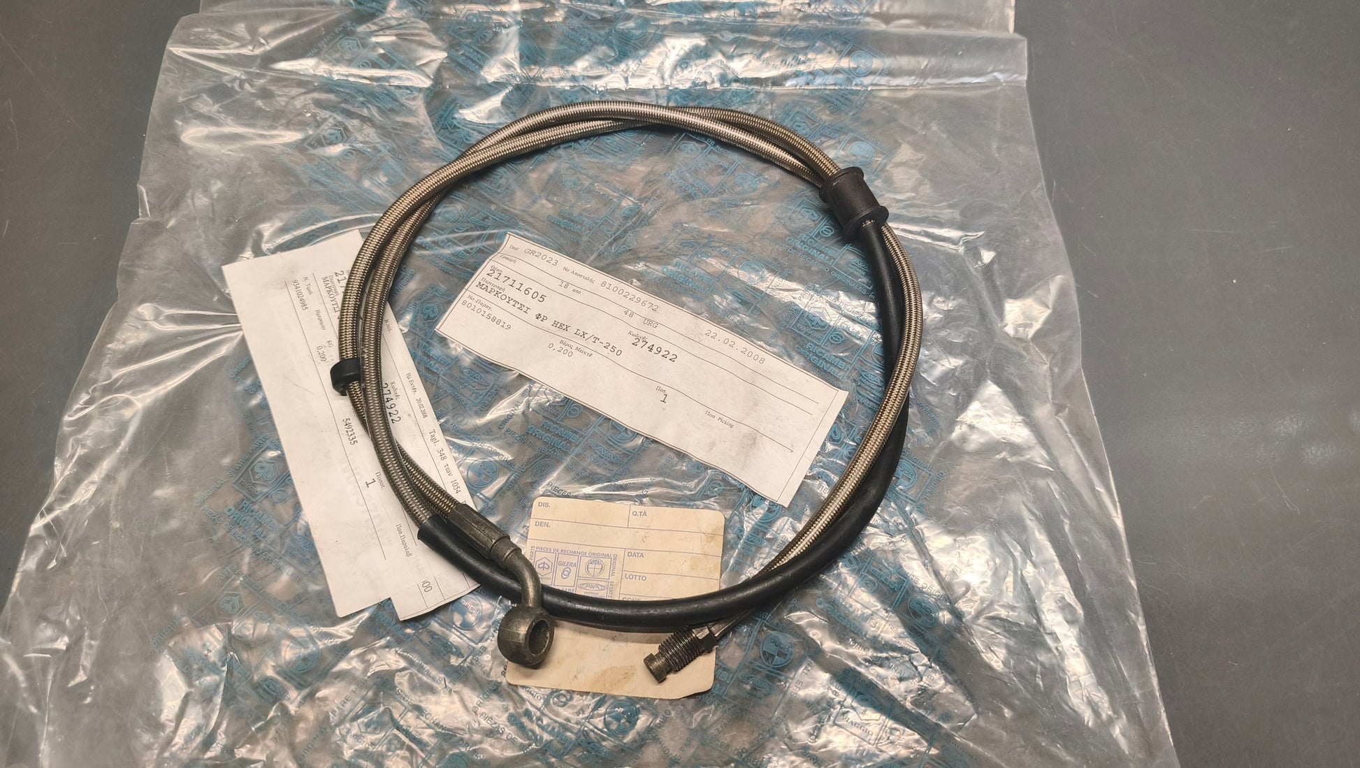 Genuine Piaggio Hexagon Front Hydraulic Brake Hose 274922
