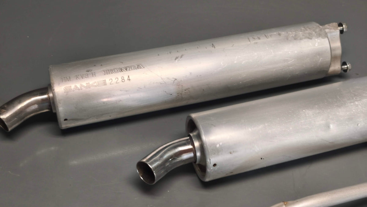Honda genuine used nsr250 mc21 exhaust silencer cans mufflers set