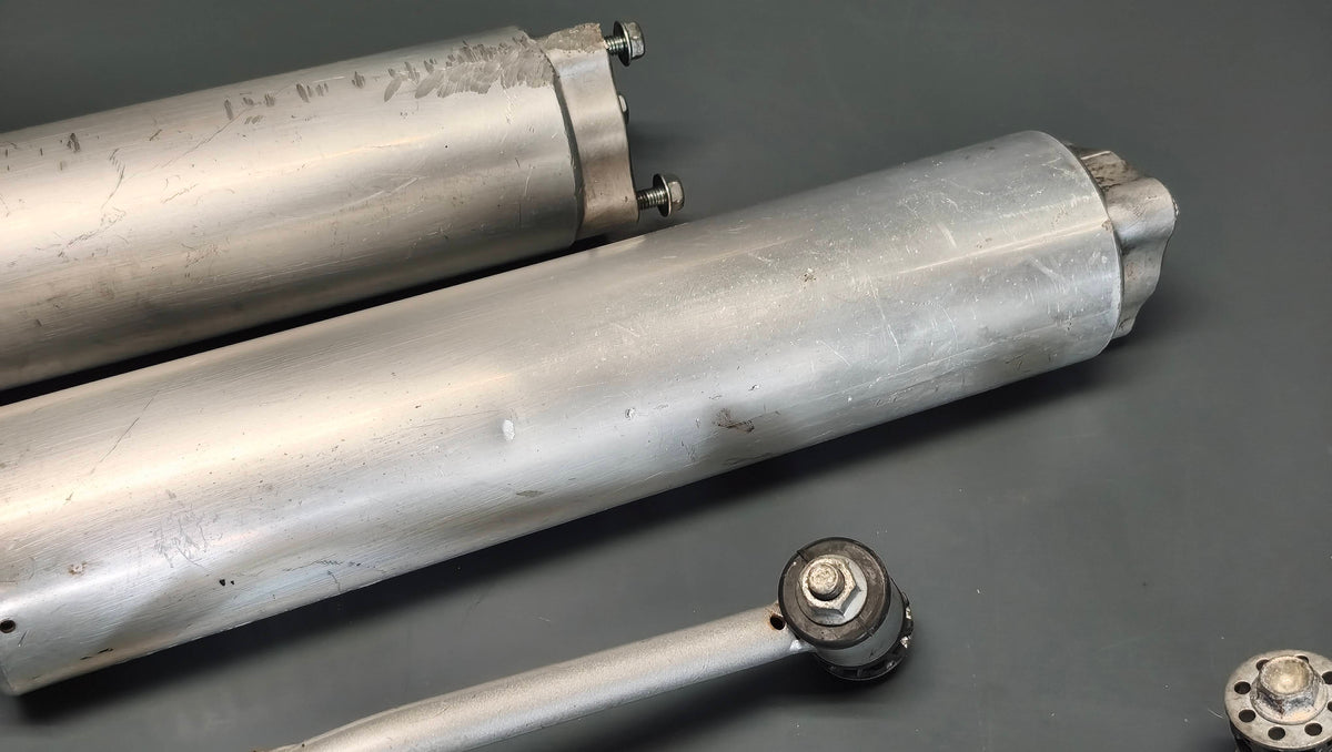 Honda genuine used nsr250 mc21 exhaust silencer cans mufflers set