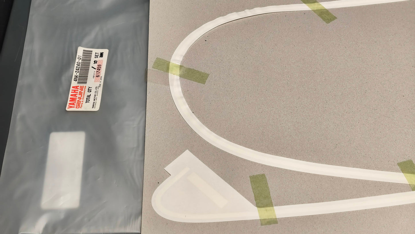 Yamaha genuine new royal star xvz1300 1996-98 graphic set for fuel tank pn 4nk-24240-01