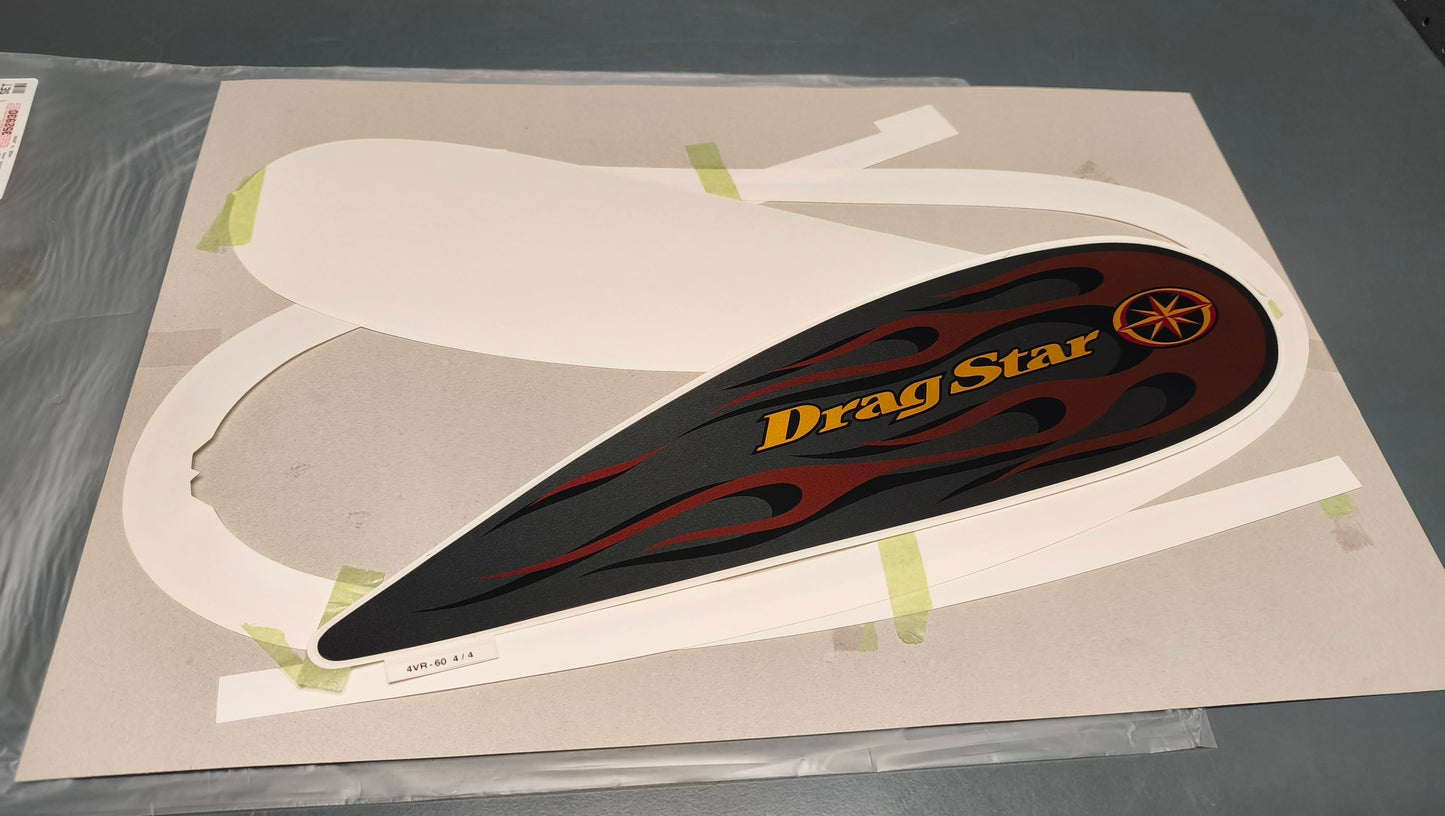 Yamaha genuine new dragstar xvs650 '2000 graphic set pn 4vr-24240-60