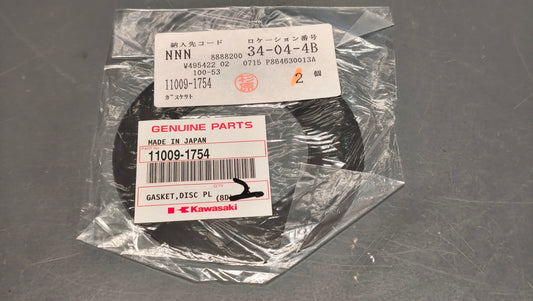 Kawasaki genuine new zr1200 2001-08 zr1100 1997-2000 vn1600 2004-08 zn1200 2000-06 disk plate gasket pn 11009-1754 - Www.dm-motorcycles.com
