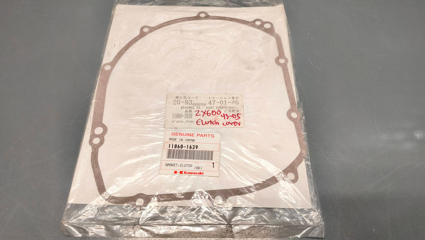 Kawasaki genuine new clutch cover gasket zx600 1990-2006 zx400 1993-2006 zr400 1994-2008 pn 11060-1639