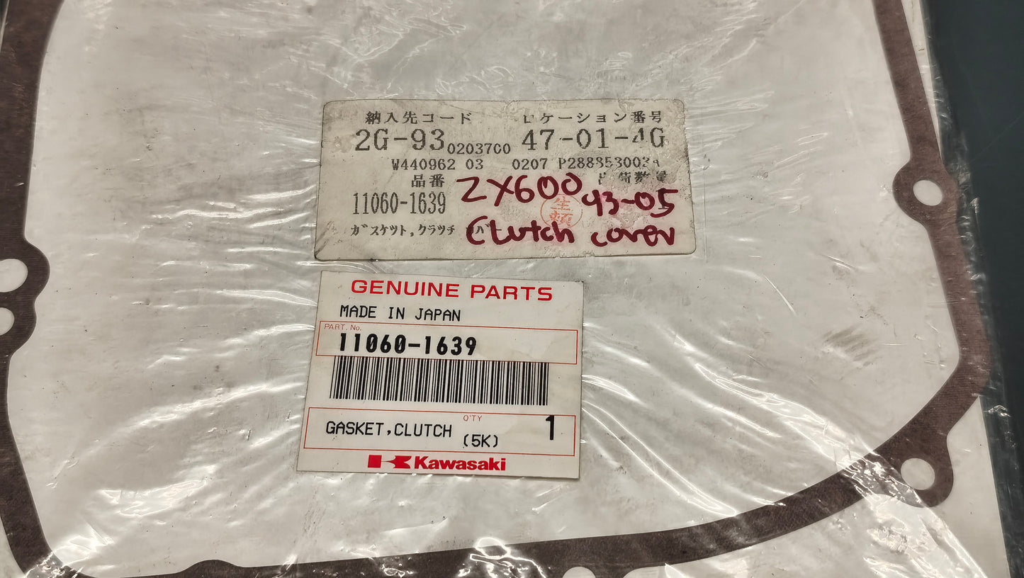 Kawasaki genuine new clutch cover gasket zx600 1990-2006 zx400 1993-2006 zr400 1994-2008 pn 11060-1639