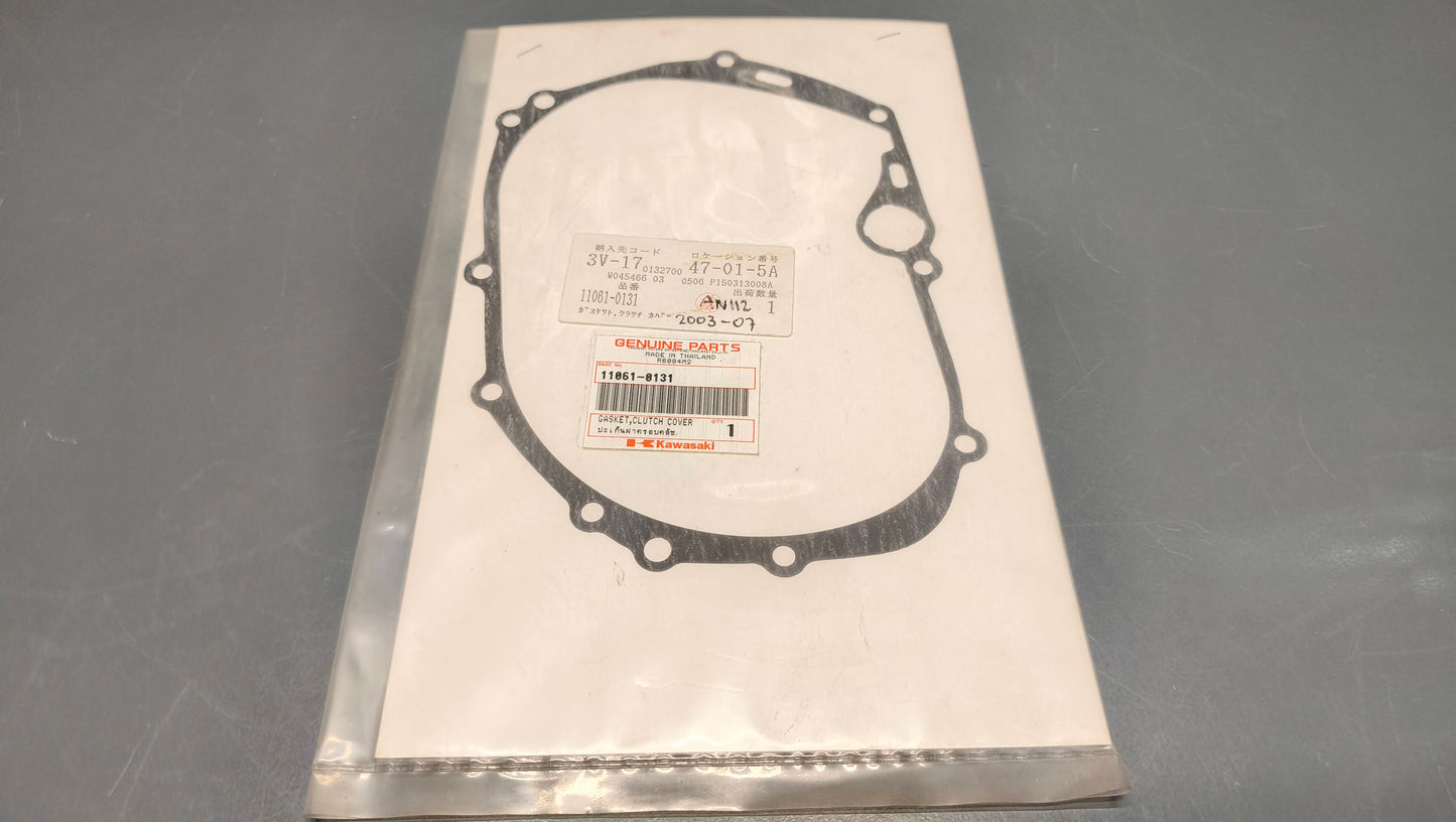 Kawasaki genuine new klx110 2005 kl110 2005 an112 2003-07 clutch cover gasket pn 11061-0131
